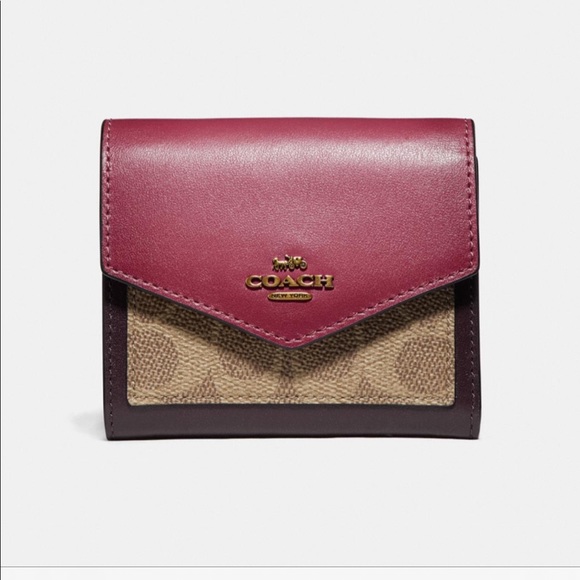 coach small wallet in colorblock